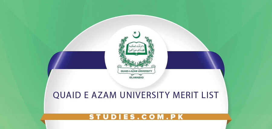 Quaid E Azam University Merit List St Nd Rd